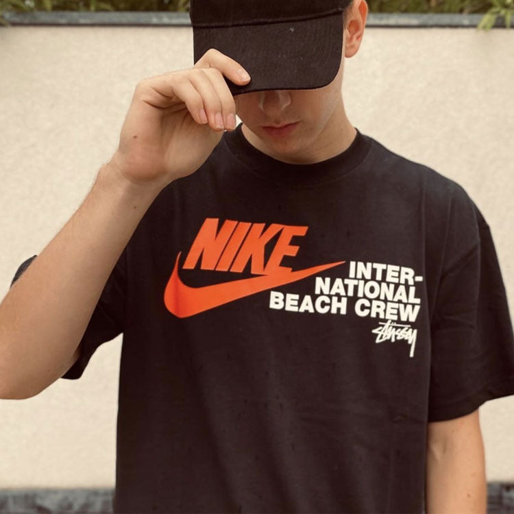 Stussy x Nike US Edition Crossover Alphabet Logo Sports Short Sleeve Unisex Black DD3070-010