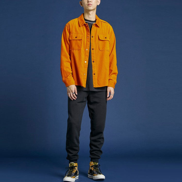 Men's Converse Sports Cargo corduroy Shirt Jacket Yellow 10019954-A02