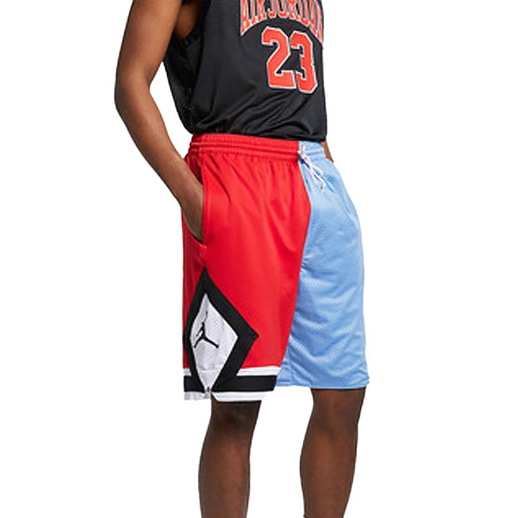 Air Jordan Drawstring Casual Sports Shorts Red Blue Splicing CZ2505-448