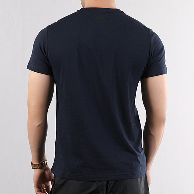 adidas Alphabet Printing Sports Round Neck Short Sleeve Blue DY8720