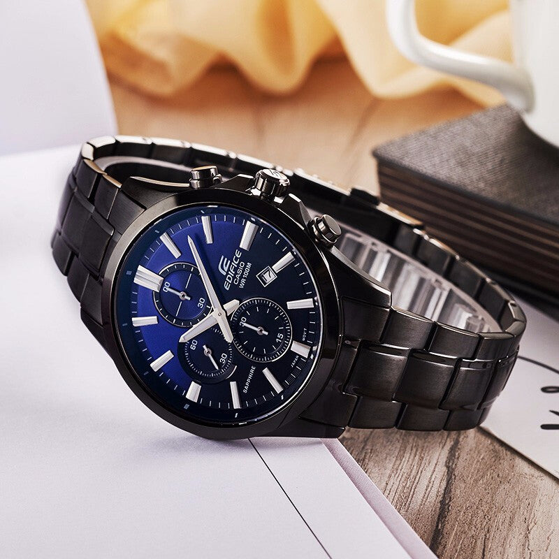 CASIO EDIFICE Waterproof Sapphire Crystal Mens Black Analog EFB-660DC-2AVUPR