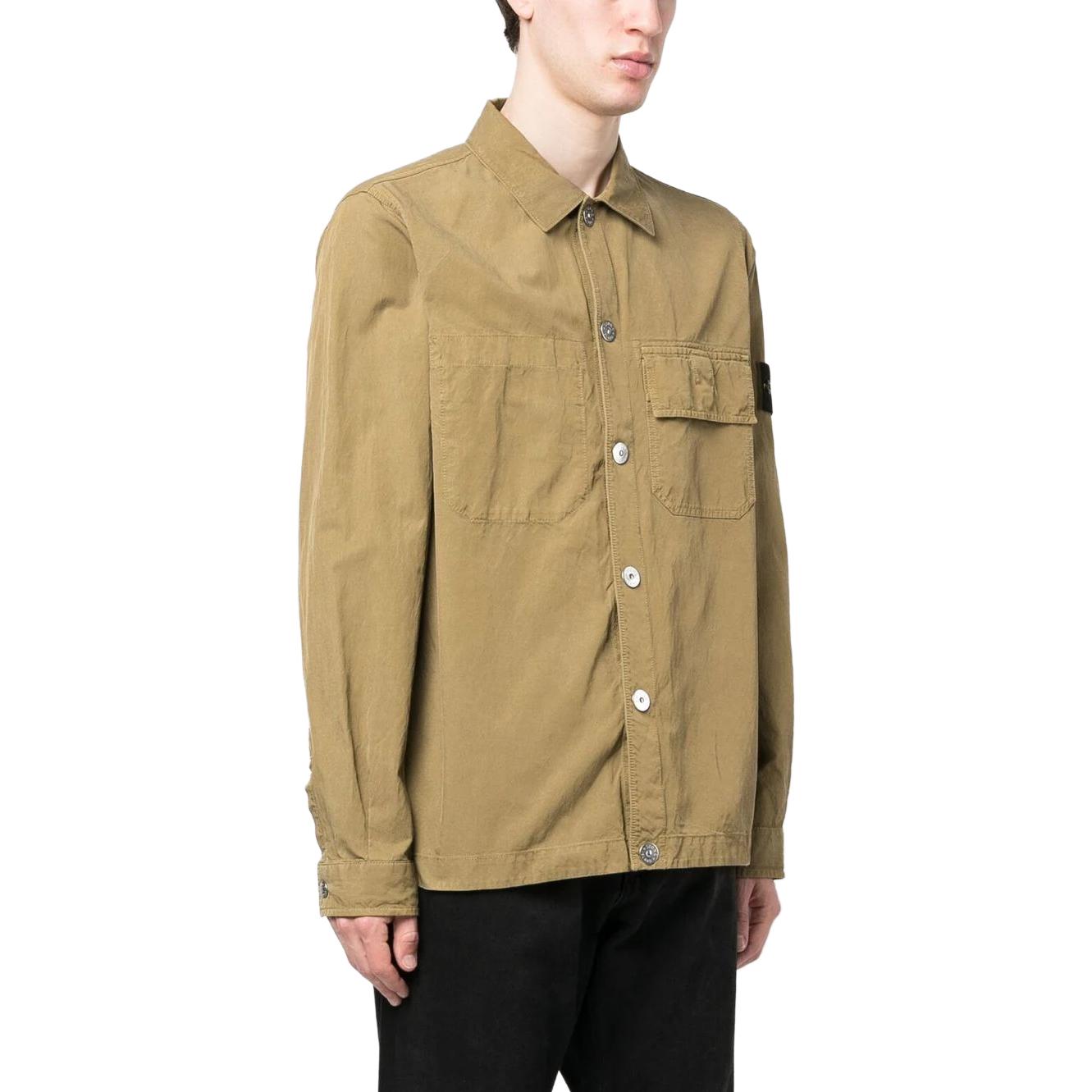 STONE ISLAND Flap Pocket Logo Patch Shirt 'Brown' 781511729-V0098
