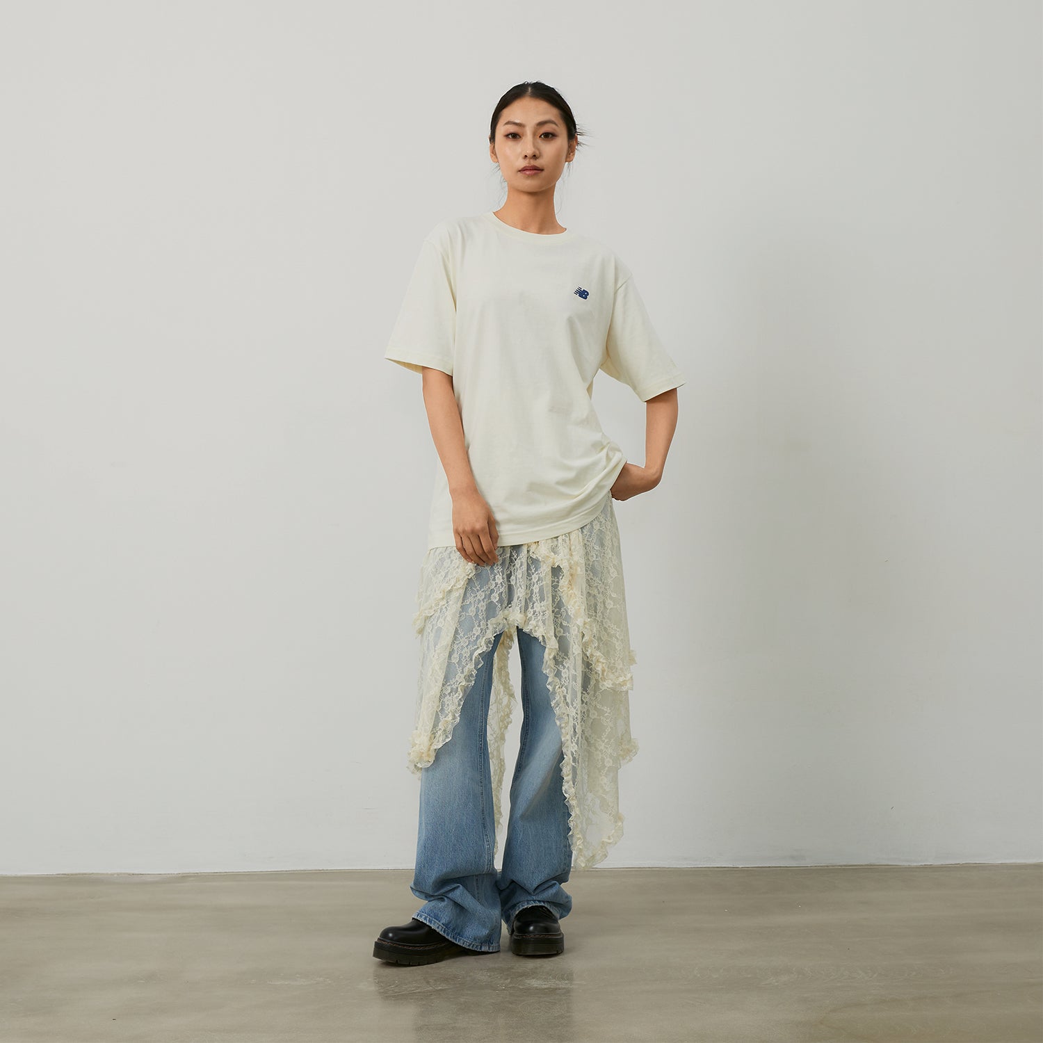 New Balance Running Duo Graphic T-Shirt Asia Sizing 'Ivory' NEE26121-IV