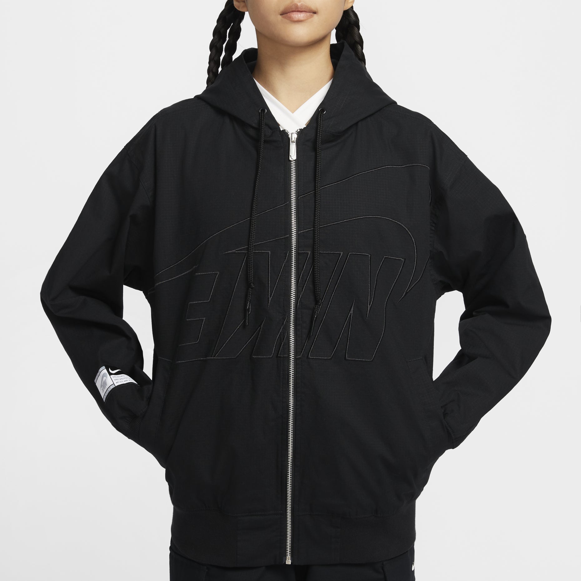 (WMNS) Nike Bis Swoosh Jacket 'Black' FV7775-010