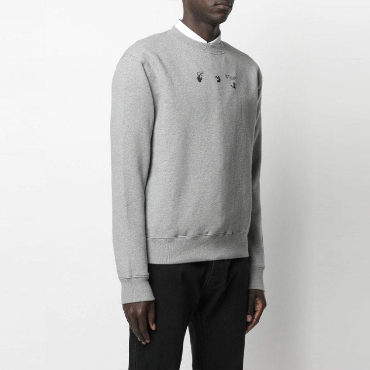 Off-White SS21 Logo Alphabet Printing Round Neck Loose Long Sleeves Version Gray OMBA025S21FLE0050845