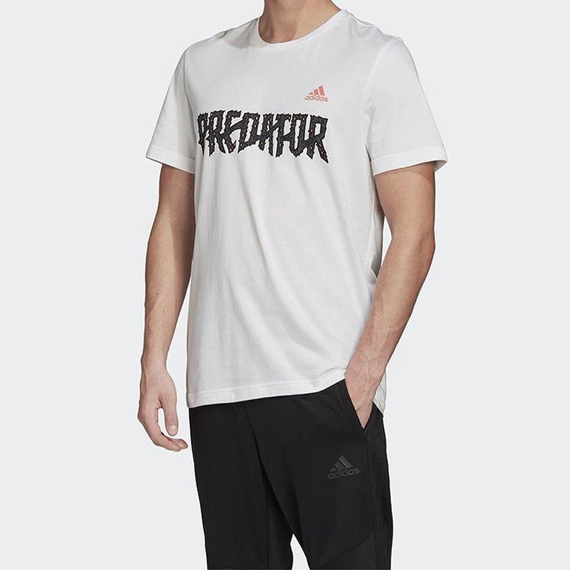 adidas Soccer/Football Sports Round Neck Short Sleeve White FJ4571