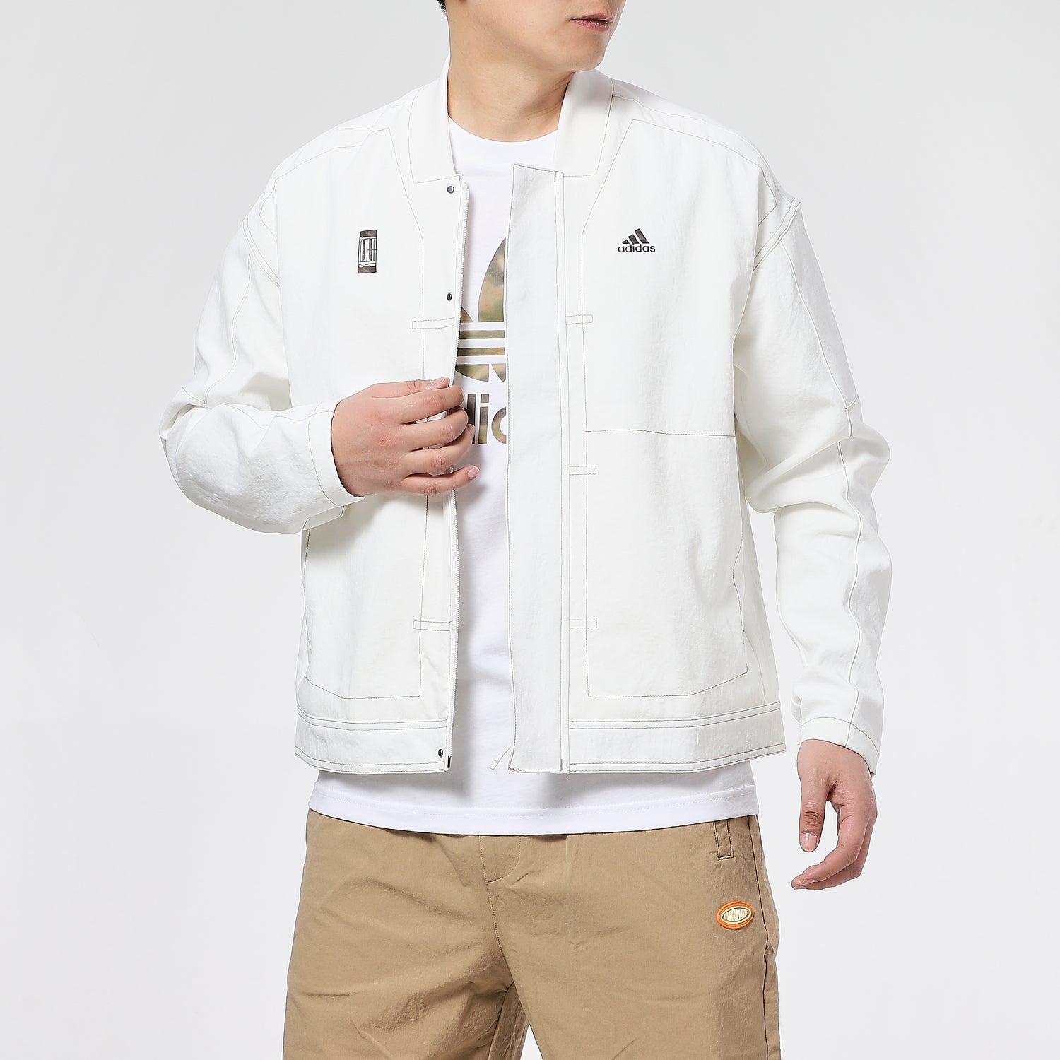 adidas Wj Jkt Denim Series Casual Sports Woven Jacket White GP0906