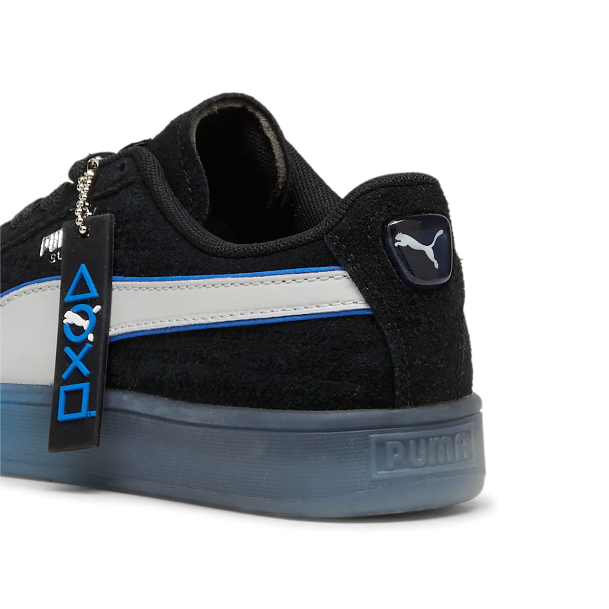 (GS) PUMA PlayStation Suede 'Black Glacial Grey' 396655-02