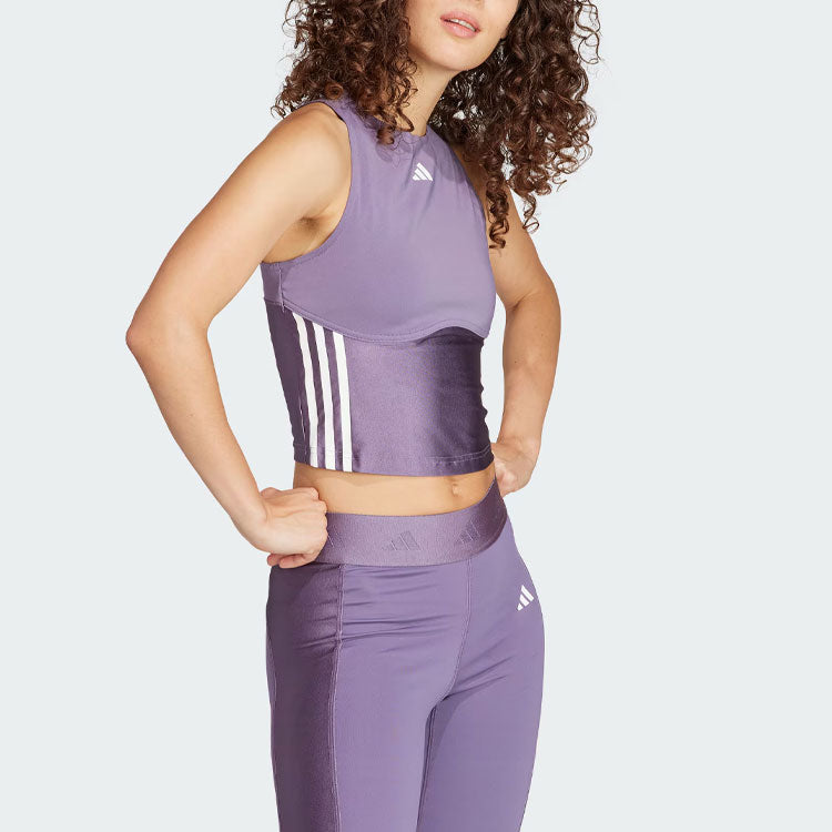 (WMNS) adidas Hyperglam Shine Crop Tank Top Asia Sizing 'Pueple' IN6822