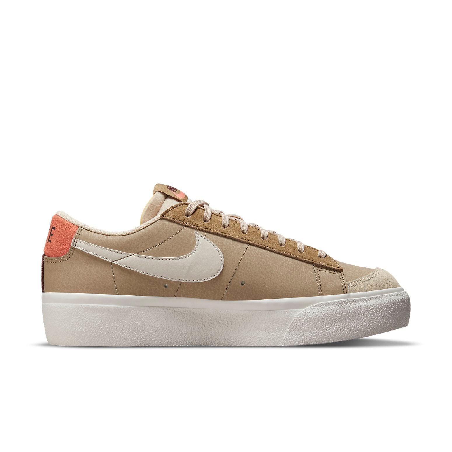 (WMNS) Nike Blazer low Platform 'Brown White Red' DQ9318-200