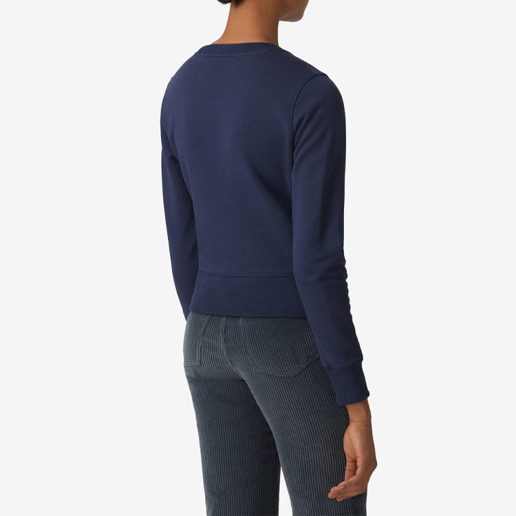KENZO FW20 Cotton Slim Fit Version Tiger Head Embroidered Round Neck Navy Blue FA62SW7224XF-76