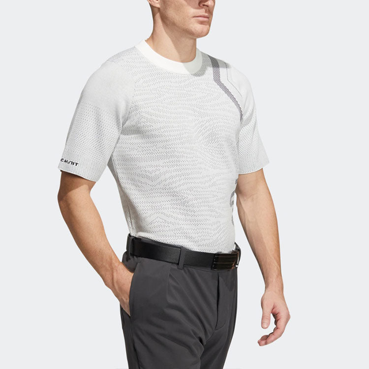 adidas Pk Mockneck Golf Sports Round Neck Short Sleeve Gray HB3596