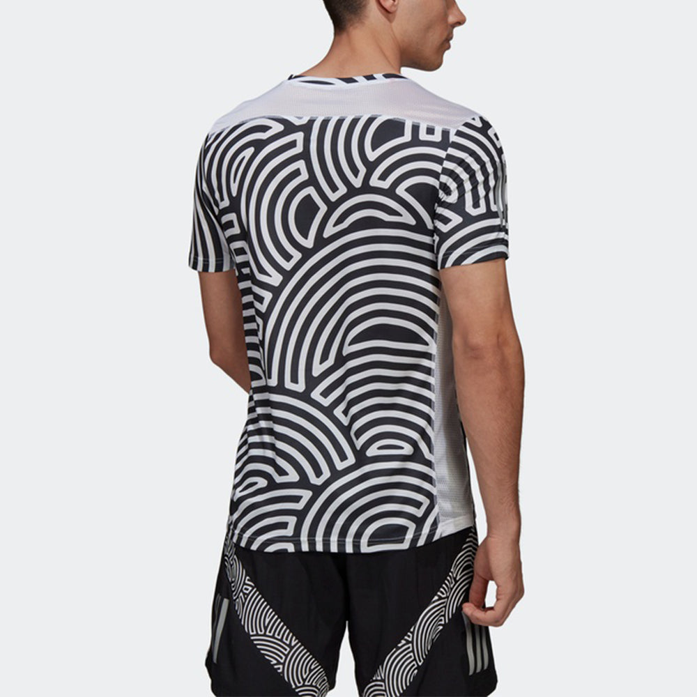 Men's adidas x Hiroko Takahashi Riko Crossover Round Neck Printing Casual Sports Running Short Sleeve Black T-Shirt GD5031