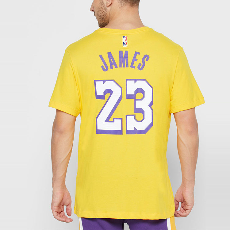 Nike NBA Lakers Basketball Sports Short Sleeve LeBron James 23 Yellow BV8795-705