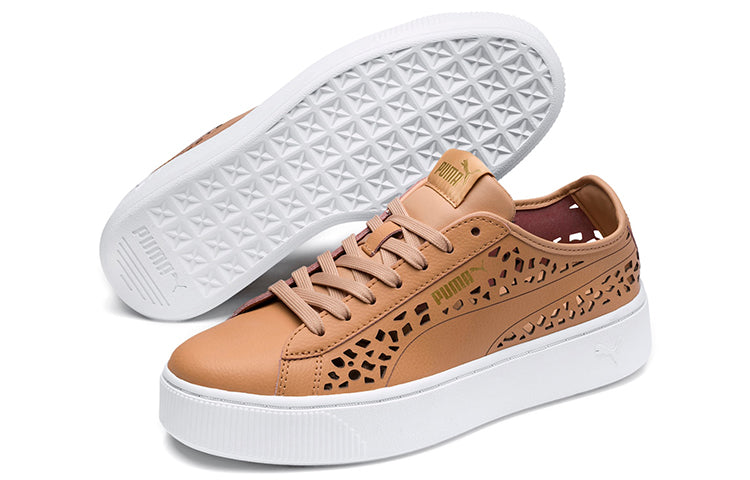 (WMNS) PUMA Vikky Stacked Laser Cut SoftFoam Sneakers Brown 369378-03