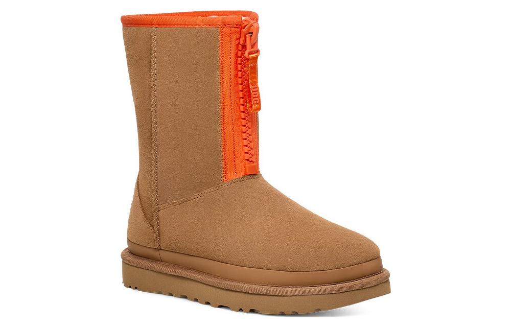 (WMNS) UGG Classic Short Zipper Tape Logo Boot 'Chestnut' 1144035-CHE