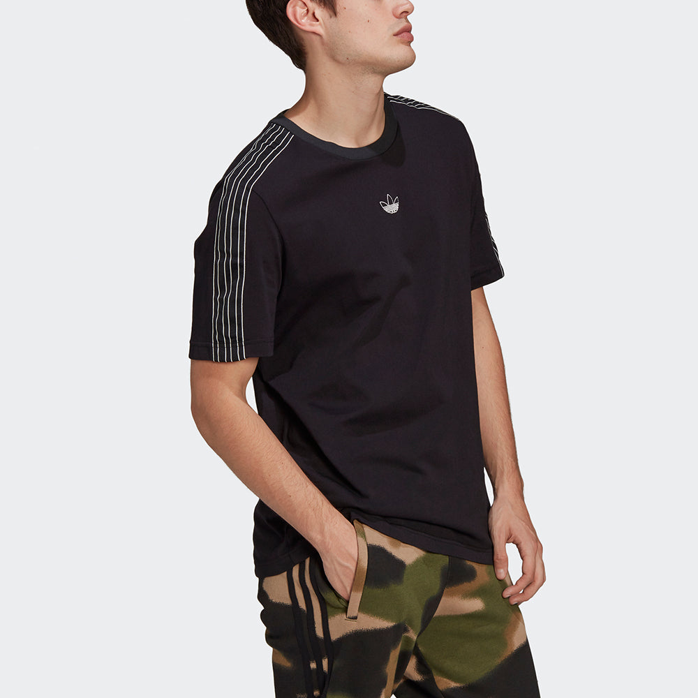 adidas originals MENS Sprt 3 Stripe T Casual Sports Crew-neck Short Sleeve Black GN2417