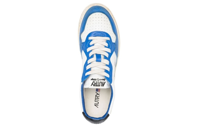 (WMNS) Autry Medalist Super Vintage Leather Low Sneakers 'White Black Blue' AVLW-SV10