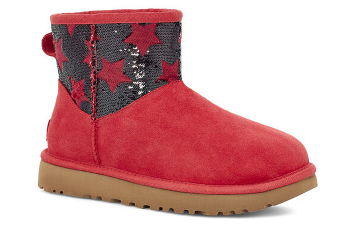 (WMNS) UGG Classic Mini Sequin Stars 'Red' 1109441-RBRD