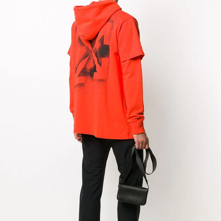 Men's Off-White Arrow Logo Orange Red OMBB051E20FLE0012010