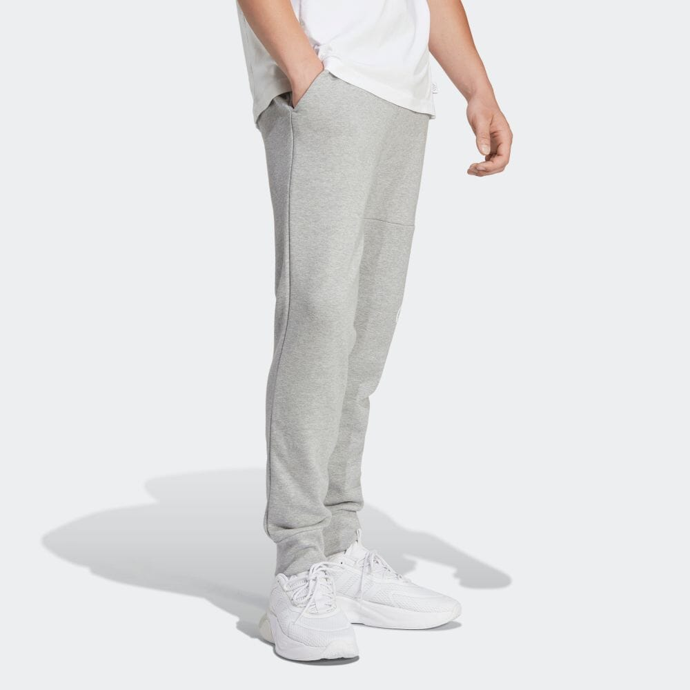 adidas Essentials French Terry Tapered Cuff Logo Pants 'Grey' HA4345