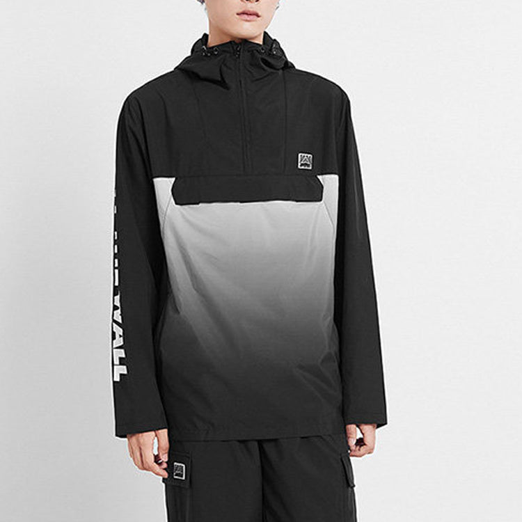 Men's Vans Splicing Athleisure Casual Sports Hooded Jacket Black VN0A49JZBLK