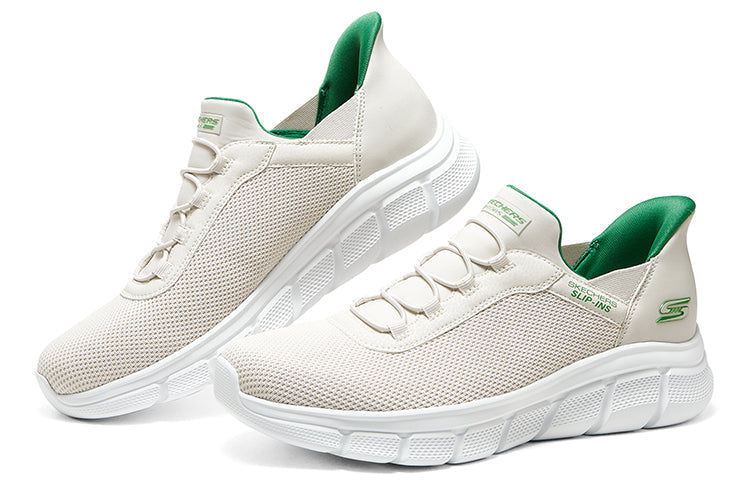Skechers Bob's Slip-Ins 'White Green' 118302-NAT