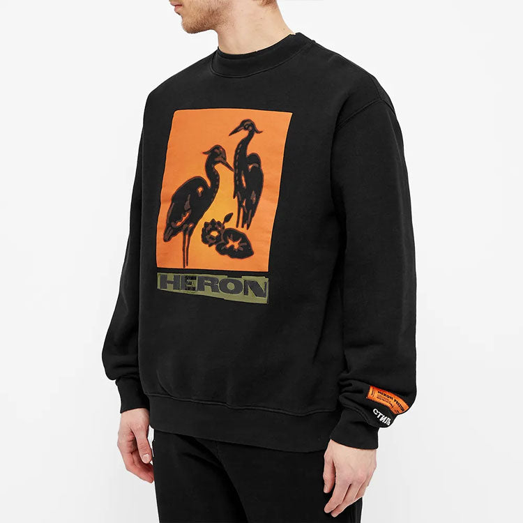 HERON PRESTON Nightshift Logo T-Shirt 'Black Orange' HMBA014R21JER0011020