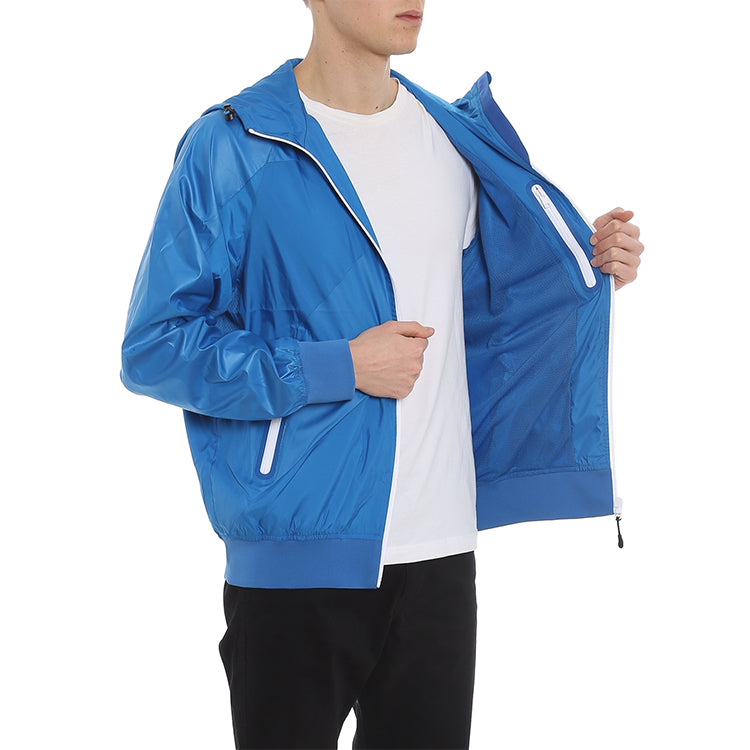 KENZO SS21 Logo Anorak Jacket Coat Male Blue FB55BL1511NG-69