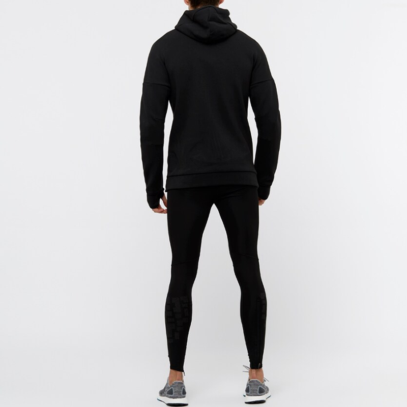 Men's adidas Logo Knit Black Hooded Jacket BQ6925