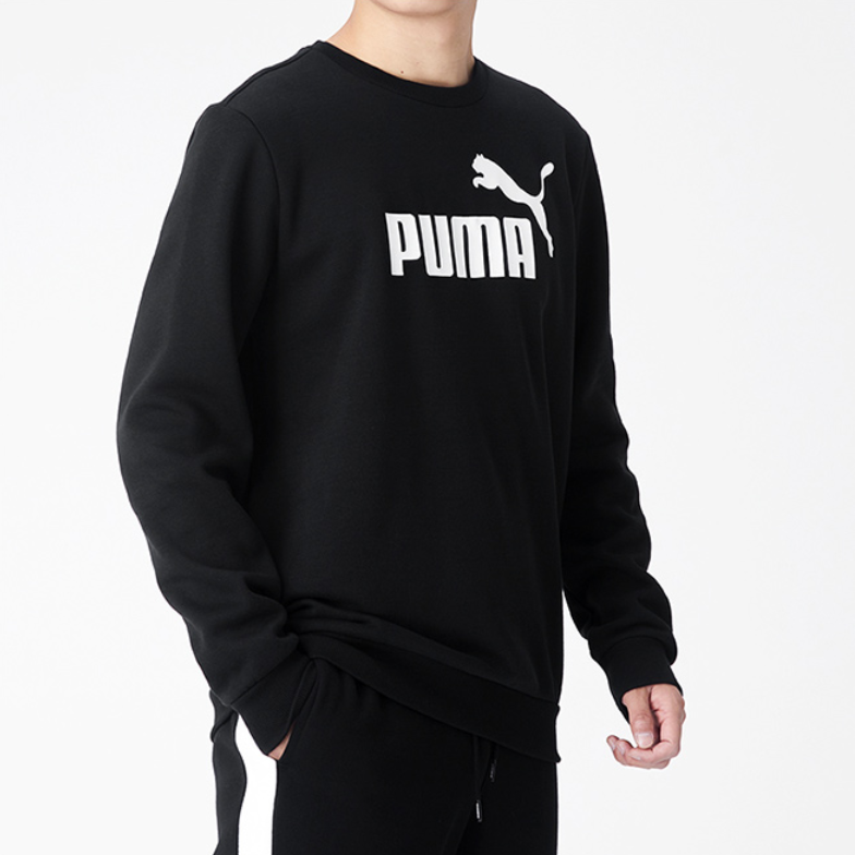 PUMA Essentials Fleece Crewneck Sweatshirt 'Black White' 586936-01
