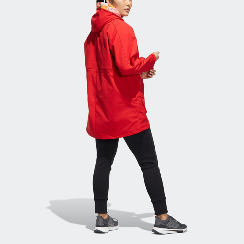 (WMNS) adidas Cny Long Jkt Limited Fleece Lined Stay Warm Mid-Length Woven Hooded Jacket Red HI3263