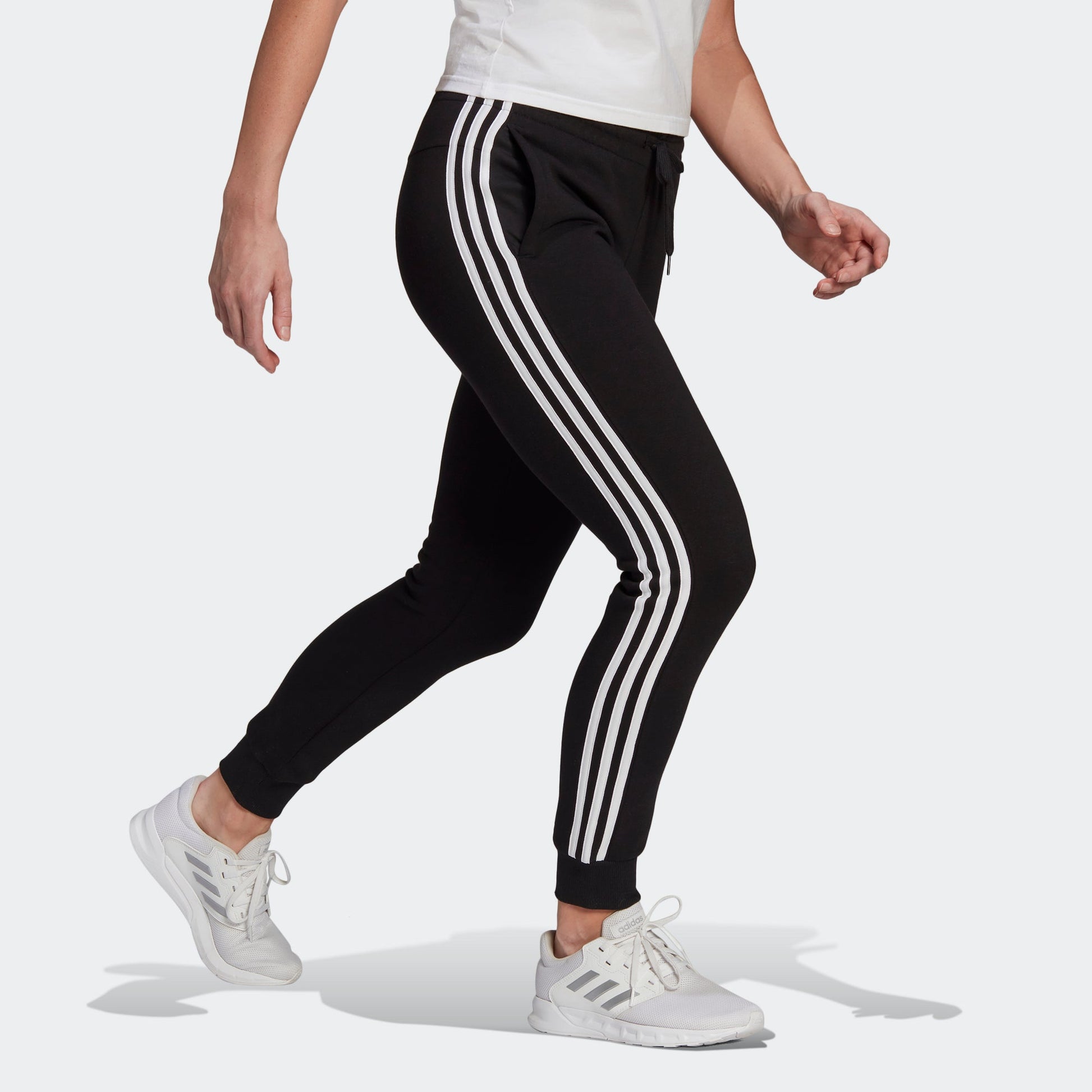 (WMNS) adidas Essentials Fleece 3-Stripes Pants Asia Sizing 'Black' GM5551