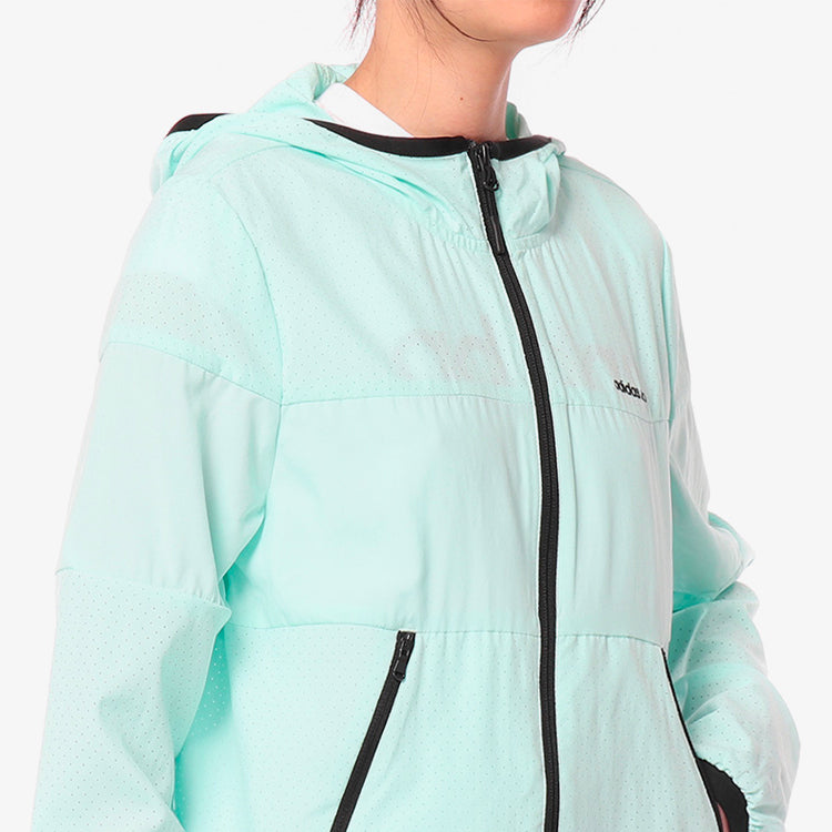 (WMNS) adidas neo Woven hooded Windproof Jacket Mint Green DM4150