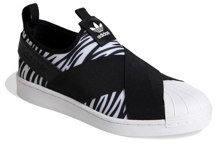 (WMNS) adidas originals Superstar Slip On Zebra Black/White EX4622
