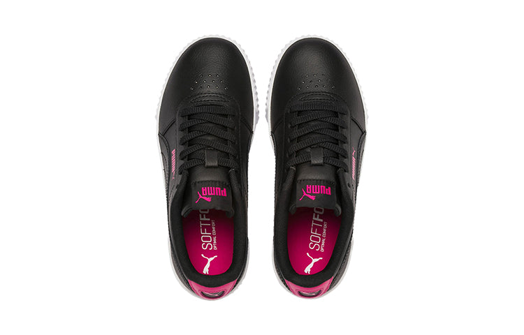 (GS) PUMA Carina L Casual Board Shoes Black/White/Red 370677-01