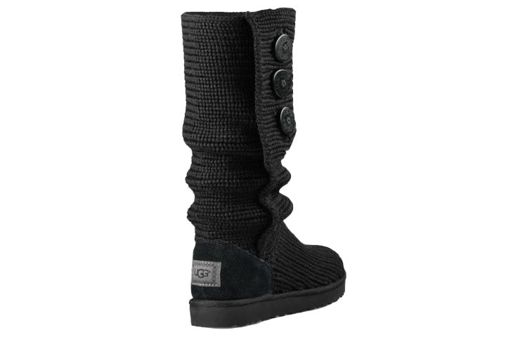 (WMNS) UGG Classic Cardy Boot Knit Shoe Stay Warm Cozy Black 1016555-BLK