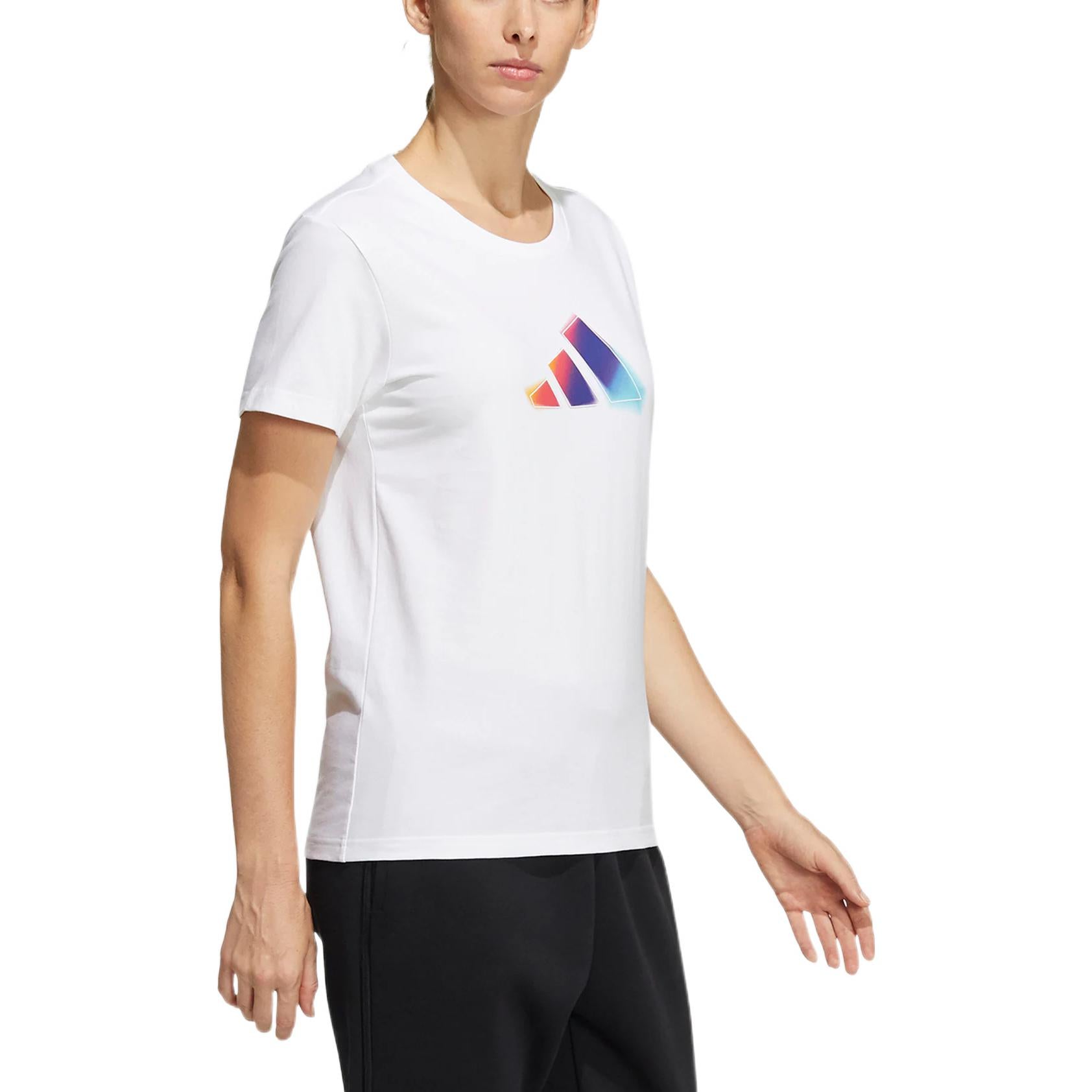 (WMNS) adidas UST  3 Bar T-Shirt Asia Sizing 'White Purple' HE9979