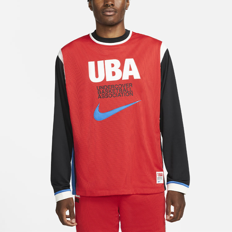 Nike Long-Shooting Top Contrasting Colors Printing Pattern Basketball Long Sleeves Asia Edition Red CZ4701-611