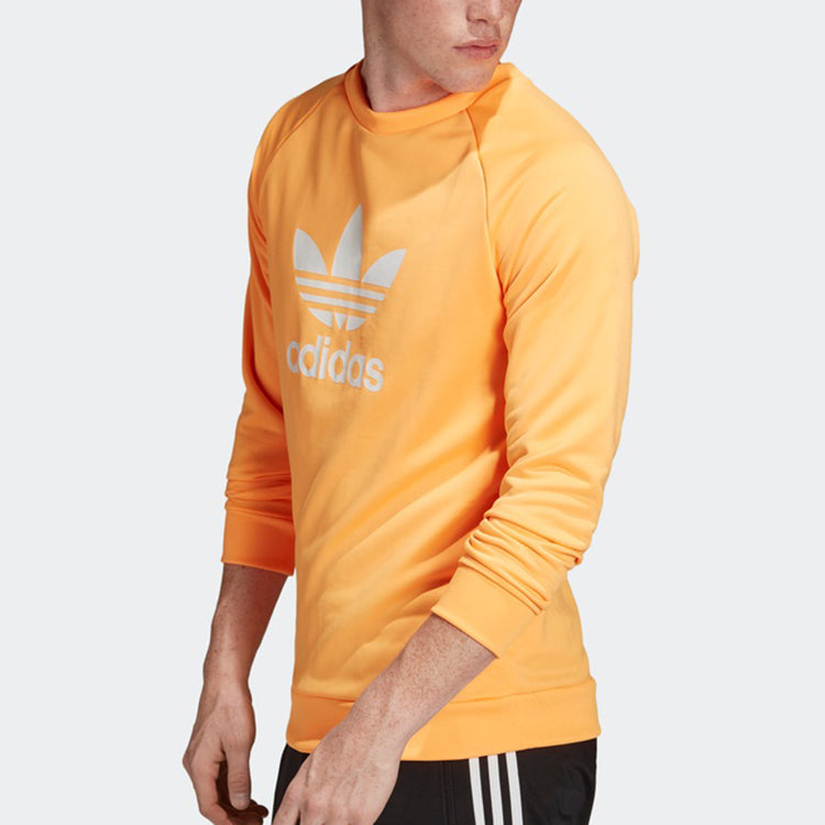 adidas originals Chest Logo Printing Round Neck Shiny Orange EJ9679