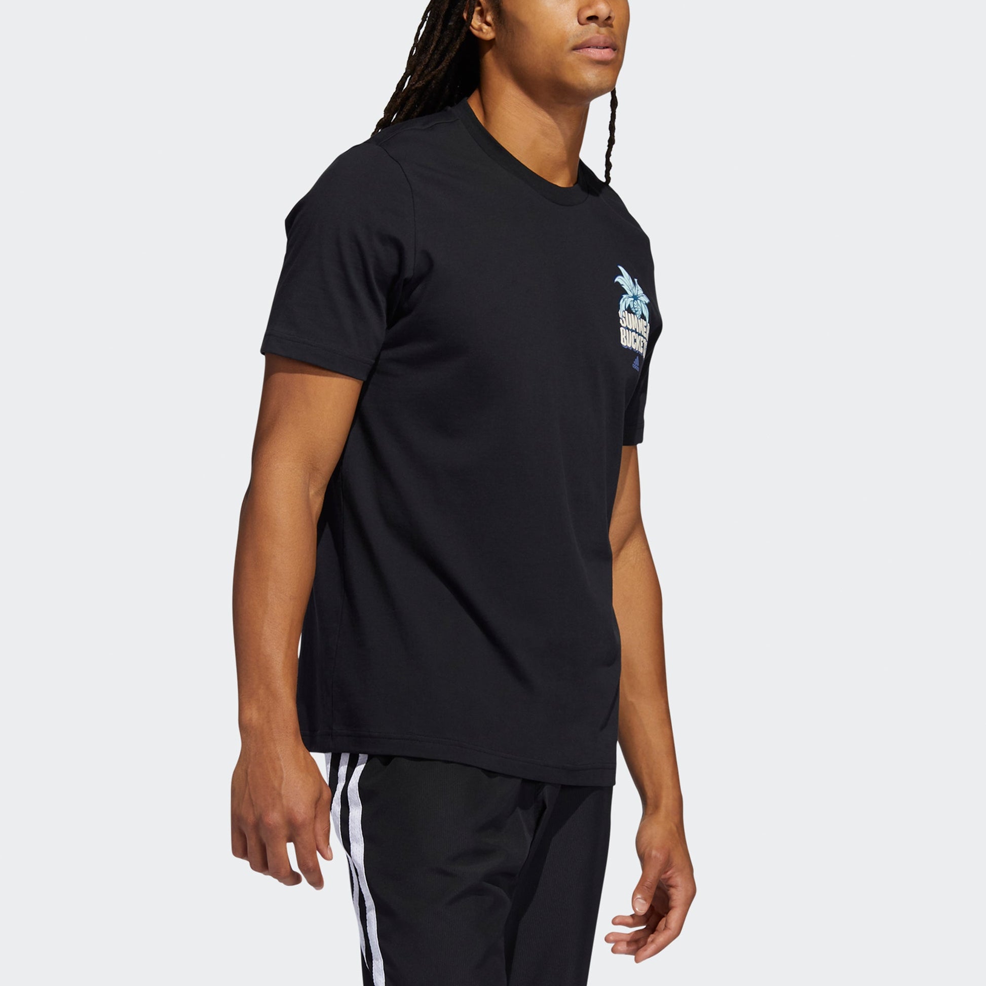 adidas Summer Bck Printing Basketball Sports Short Sleeve Black GS7188