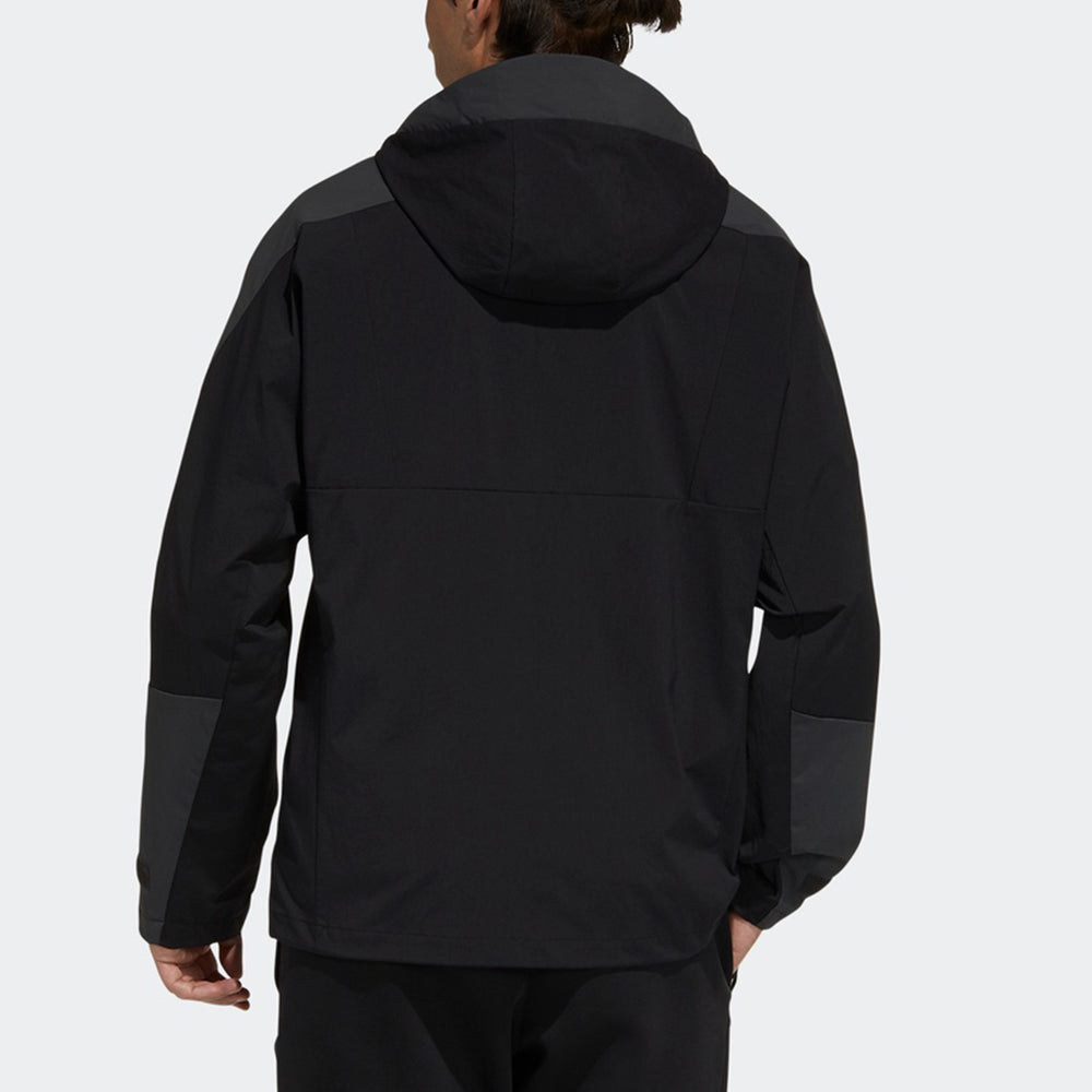adidas Sports Training Woven Windproof hooded Logo Jacket Black H40220