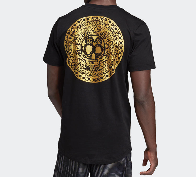 adidas Logo Printing Sports Short Sleeve Black DP0220