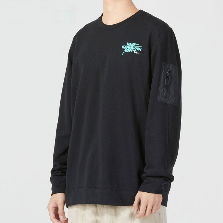 Nike sleeves pocket crew neck sweatshirt 'Black' DQ7867-010
