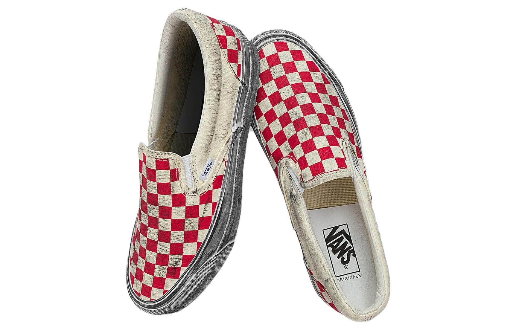 Vans Vault OG Classic SlipOn LX 'Stressed Red Checkerboard' VN0A32QN9Y1