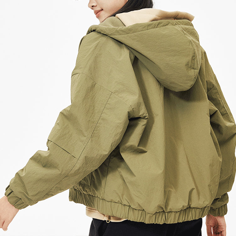 (WMNS) New Balance Sports Hooded Jacket Military Green AWJ13319-OLG
