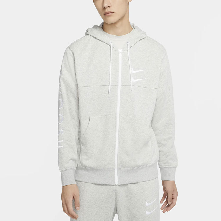Nike Embroidery Logo Zipper Sport Jacket Men's White CU3927-050