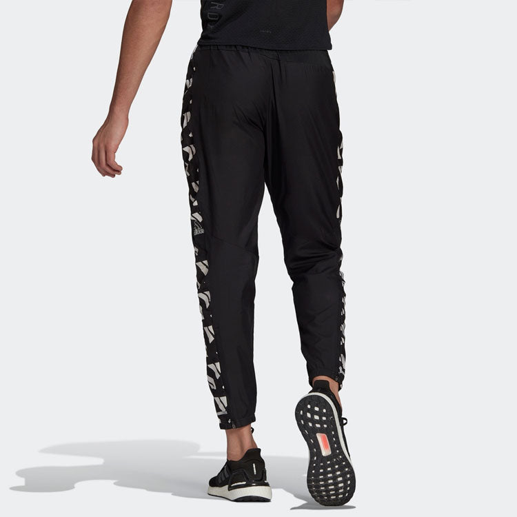 Men's adidas Celeb Pant Side Logo Splicing Running Bundle Feet Sports Pants/Trousers/Joggers Black GM1593