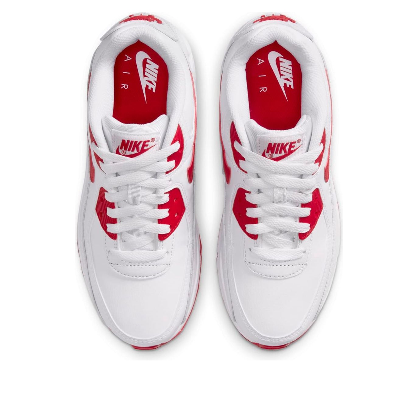 (GS) Nike Air Max 90 Leather 'White Hyper Red' CD6864-106