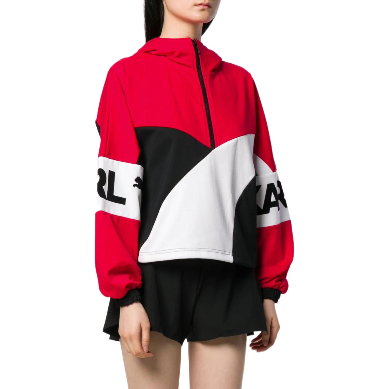 (WMNS) PUMA x Karl Lagerfield XTG Half-Zip Hoodie 'Red White Black' 595567-47